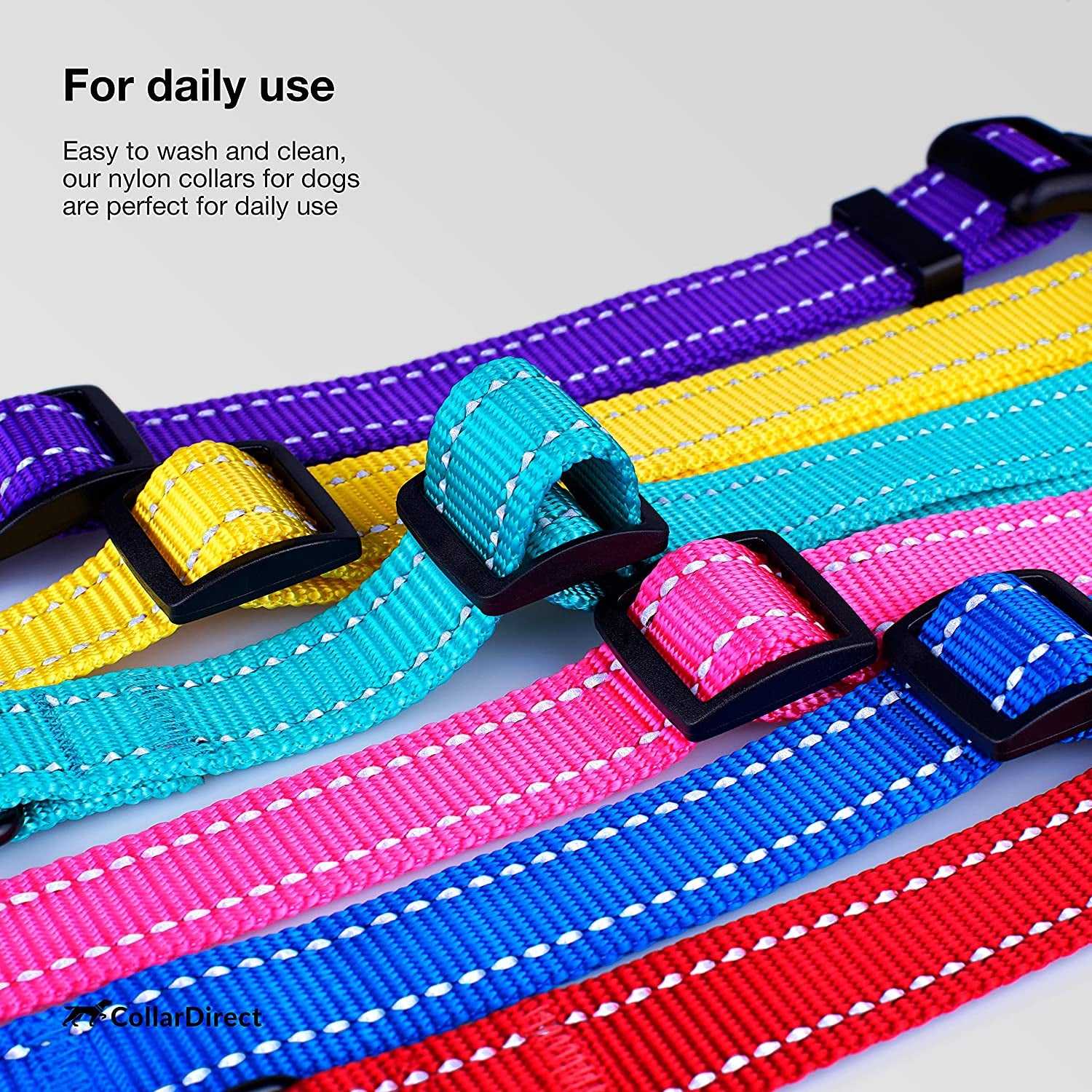 Reflective Dog Collar for a Small, Medium, Large Dog or Puppy with a Quick Release Buckle - Boy and Girl - Nylon Suitable for Swimming (Orange, 10-13 Inch)
